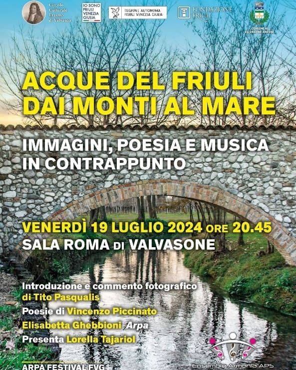 Poesia, arpa e fotografia dedicate alle acque del Friuli