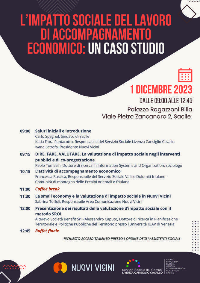 Volantino Evento Sacile Impatto sociale Small Economy