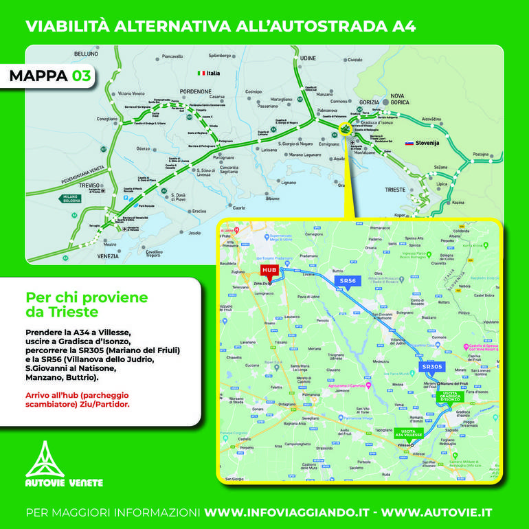 Percorso 3 Autovie per Adunata Udine