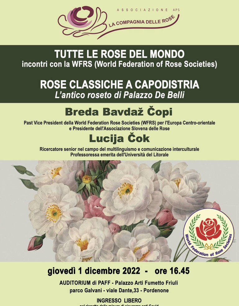 Pordenone: 1° dicembre annullata conferenza sulle rose 
