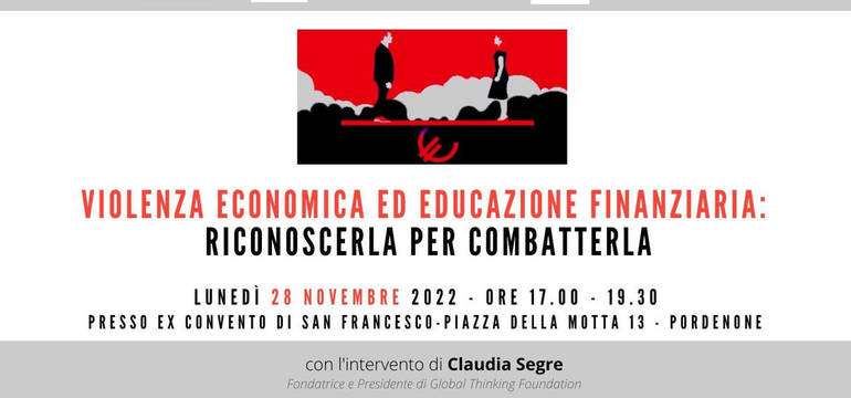 Pordenone: violenza economica ed educazione finanziaria, un convegno lunedì 28 novembre
