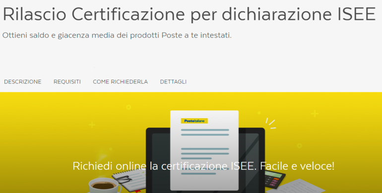 Poste italiane: disponibili on line i dati per la richiesta dell'Isee