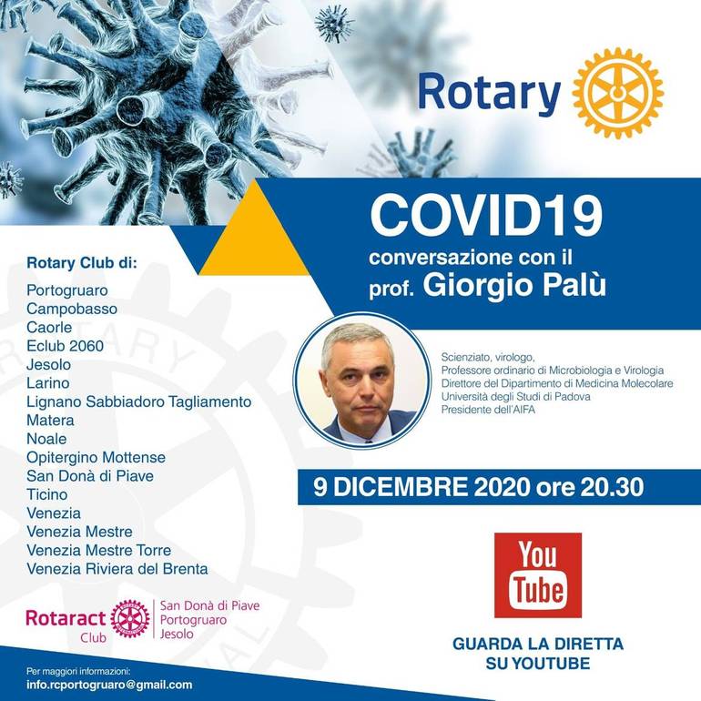 Covid-19, oggi Palù ospite di un evento da remoto del Rotary Club