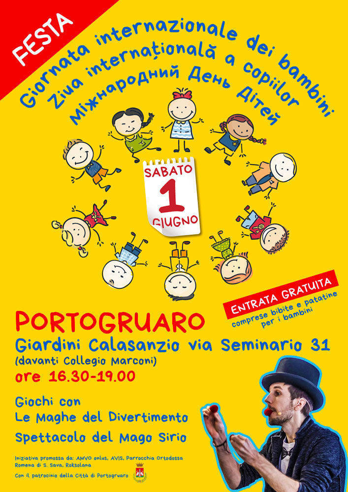 Portogruaro, sabato 1° giugno festa dei bambini di tutto il mondo
