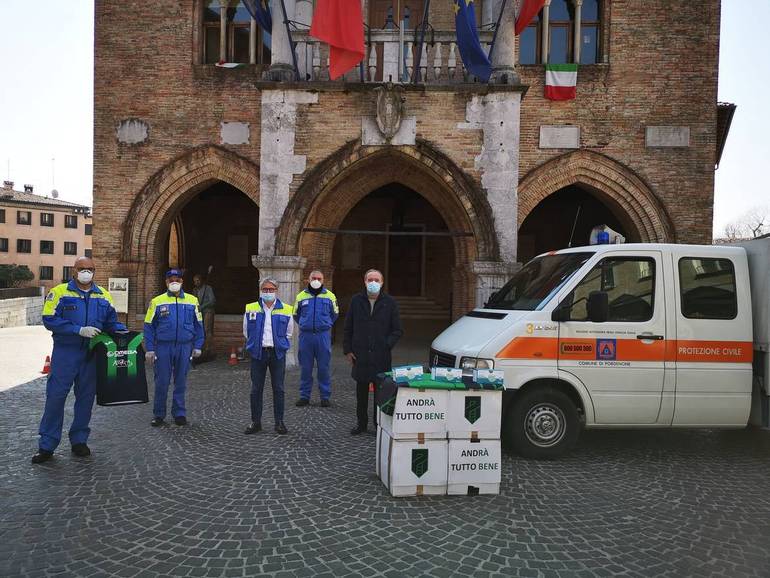 Pordenone Calcio, donate 4.500 mascherine alla Protezione Civile