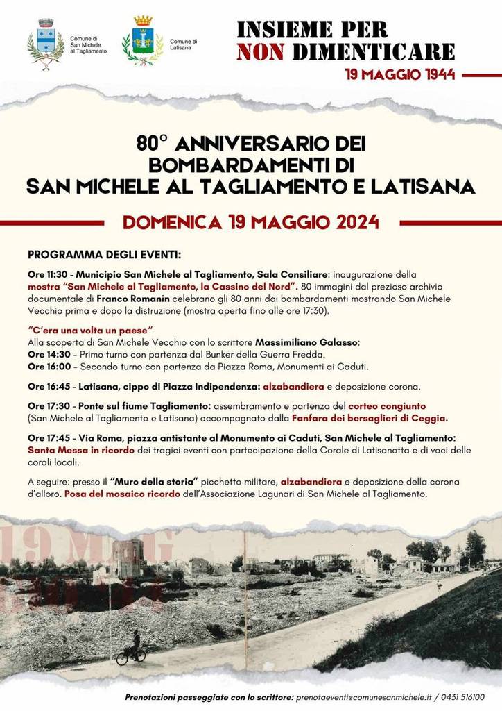 19 maggio 1944-19 maggio 2024: 80 anni fa il bombardamemto di San Michele al Tagliamento