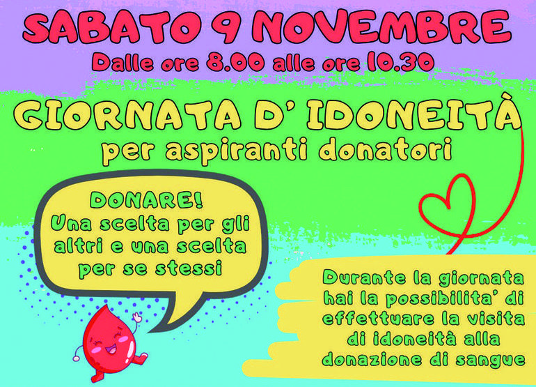 San Michele, sabato 9 Giornata della idoneità al dono del sangue